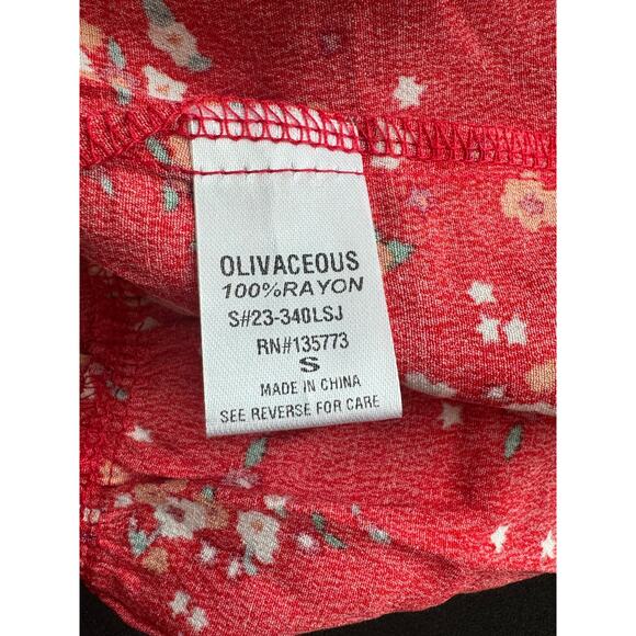 New ~ OLIVACEOUS ~ Floral Print Smocked Waist Tiered Ruffle Mini Skirt Size S - Picture 5 of 5